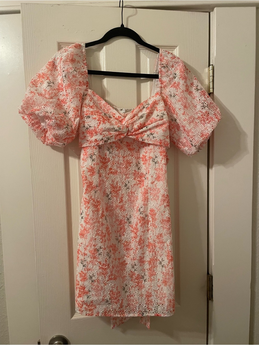 Adelyn Rae Coral and White Floral Mini Dress